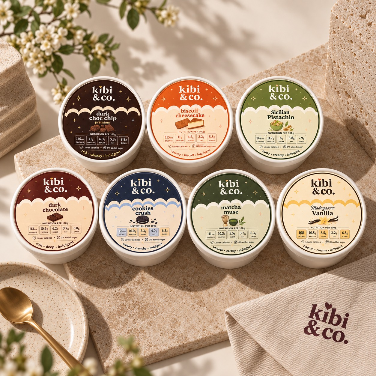 All seven kibi & co flavours